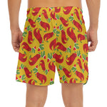 Santa Claus T-Rex Christmas Dino Print Men's Split Running Shorts