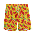Santa Claus T-Rex Christmas Dino Print Men's Athletic Shorts