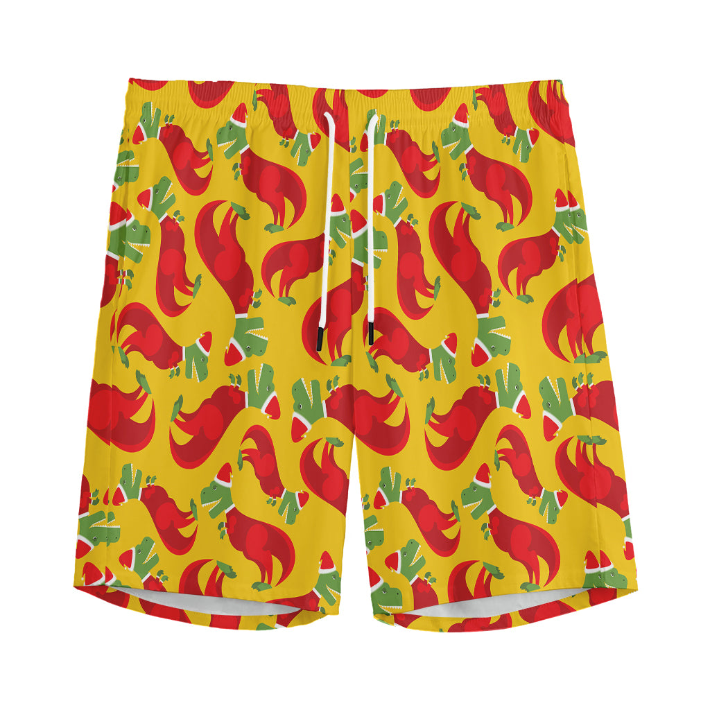 Santa Claus T-Rex Christmas Dino Print Men's Sports Shorts