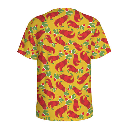Santa Claus T-Rex Christmas Dino Print Men's Sports T-Shirt