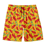 Santa Claus T-Rex Christmas Dino Print Men's Swim Trunks