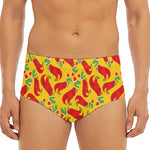 Santa Claus T-Rex Christmas Dino Print Men's Triangle Swim Briefs