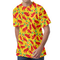 Santa Claus T-Rex Christmas Dino Print Men's Velvet T-Shirt