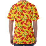 Santa Claus T-Rex Christmas Dino Print Men's Velvet T-Shirt