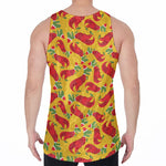 Santa Claus T-Rex Christmas Dino Print Men's Velvet Tank Top