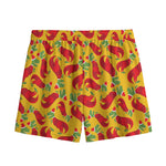 Santa Claus T-Rex Christmas Dino Print Mesh Shorts