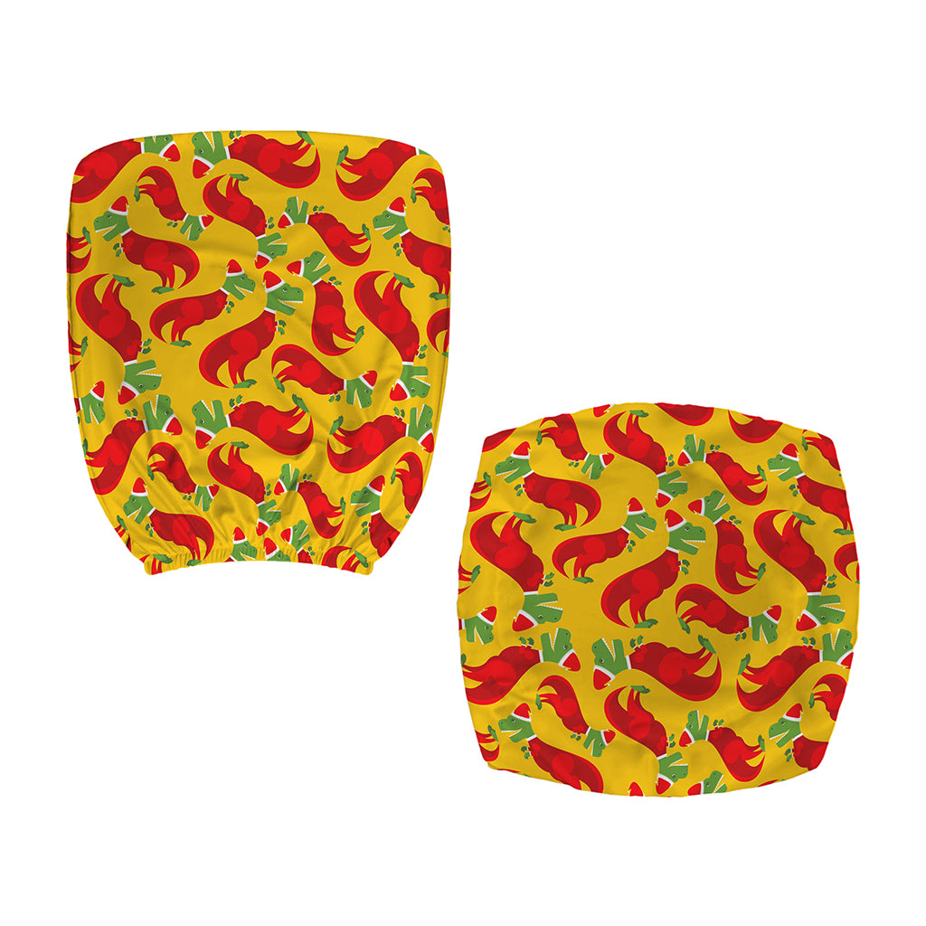 Santa Claus T-Rex Christmas Dino Print Office Chair Cover