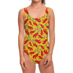 Santa Claus T-Rex Christmas Dino Print One Piece Swimsuit
