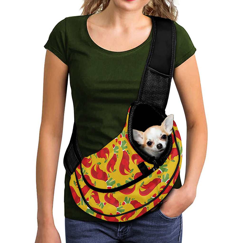Santa Claus T-Rex Christmas Dino Print Pet Sling Carrier
