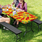 Santa Claus T-Rex Christmas Dino Print Picnic Table Cover