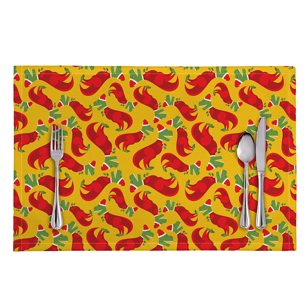 Santa Claus T-Rex Christmas Dino Print Placemat