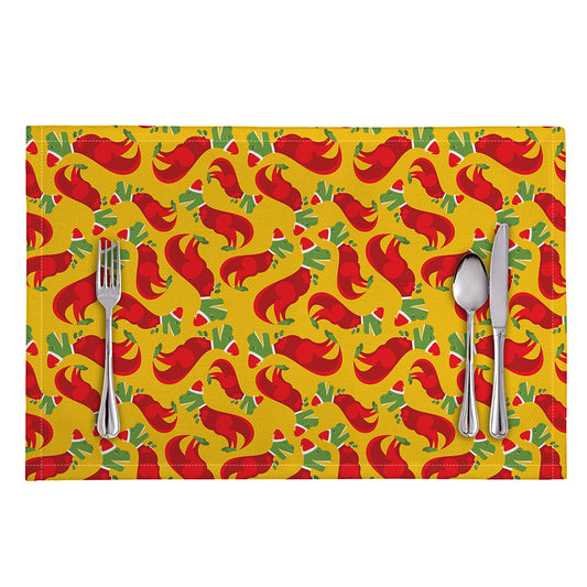 Santa Claus T-Rex Christmas Dino Print Placemat