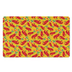 Santa Claus T-Rex Christmas Dino Print Polyester Doormat