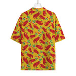 Santa Claus T-Rex Christmas Dino Print Rayon Hawaiian Shirt