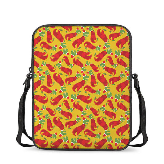 Santa Claus T-Rex Christmas Dino Print Rectangular Crossbody Bag