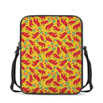 Santa Claus T-Rex Christmas Dino Print Rectangular Crossbody Bag