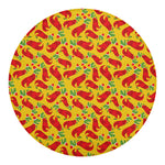 Santa Claus T-Rex Christmas Dino Print Round Blanket