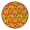 Santa Claus T-Rex Christmas Dino Print Round Floor Mat