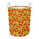 Santa Claus T-Rex Christmas Dino Print Round Laundry Basket