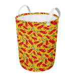 Santa Claus T-Rex Christmas Dino Print Round Laundry Basket