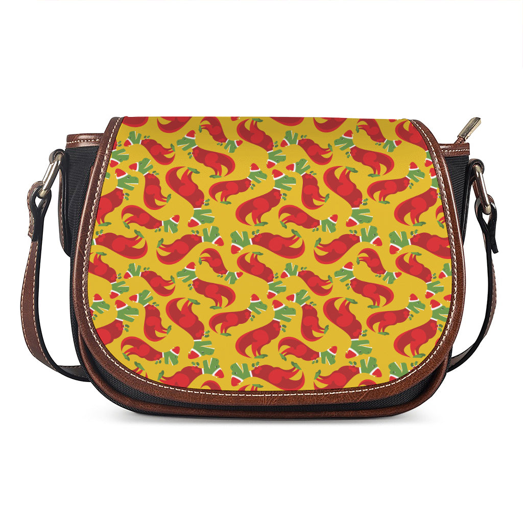 Santa Claus T-Rex Christmas Dino Print Saddle Bag