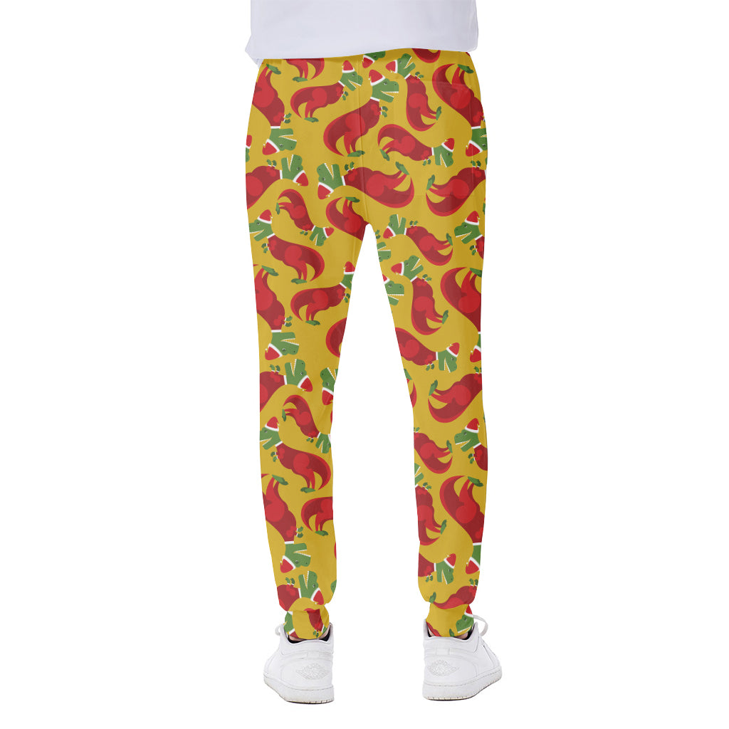 Santa Claus T-Rex Christmas Dino Print Scuba Joggers