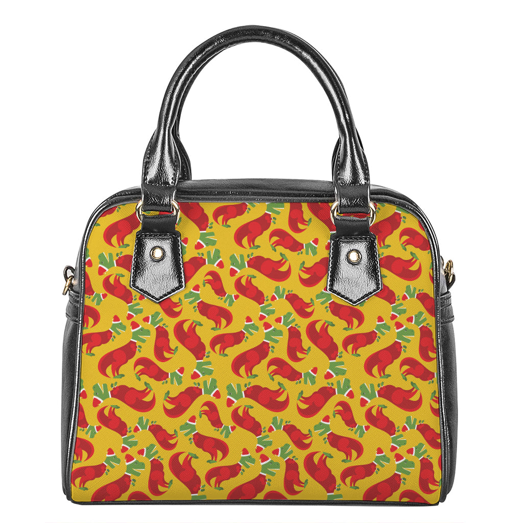 Santa Claus T-Rex Christmas Dino Print Shoulder Handbag