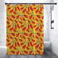 Santa Claus T-Rex Christmas Dino Print Shower Curtain