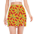 Santa Claus T-Rex Christmas Dino Print Side Slit Mini Skirt