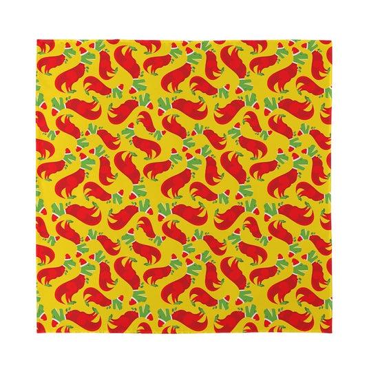 Santa Claus T-Rex Christmas Dino Print Silk Bandana