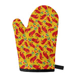 Santa Claus T-Rex Christmas Dino Print Single Oven Mitt