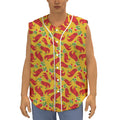 Santa Claus T-Rex Christmas Dino Print Sleeveless Baseball Jersey