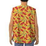 Santa Claus T-Rex Christmas Dino Print Sleeveless Baseball Jersey