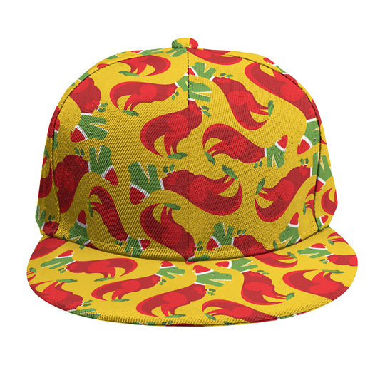 Santa Claus T-Rex Christmas Dino Print Snapback Cap