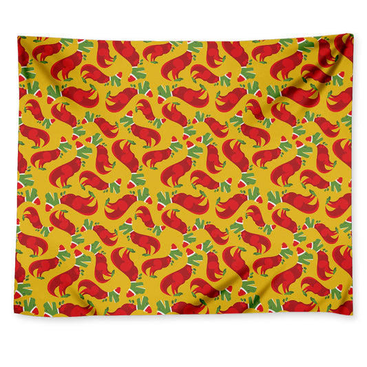 Santa Claus T-Rex Christmas Dino Print Tapestry