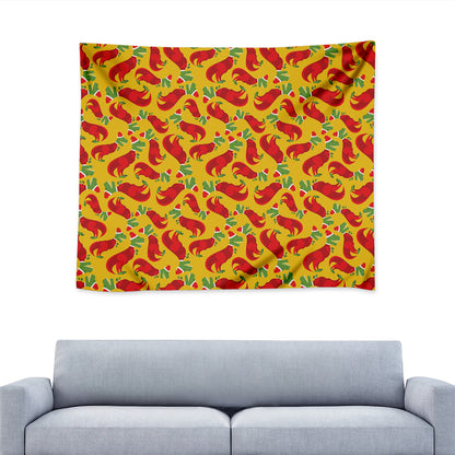 Santa Claus T-Rex Christmas Dino Print Tapestry