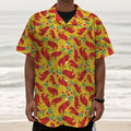 Santa Claus T-Rex Christmas Dino Print Textured Short Sleeve Shirt
