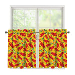 Santa Claus T-Rex Christmas Dino Print Tier Curtains