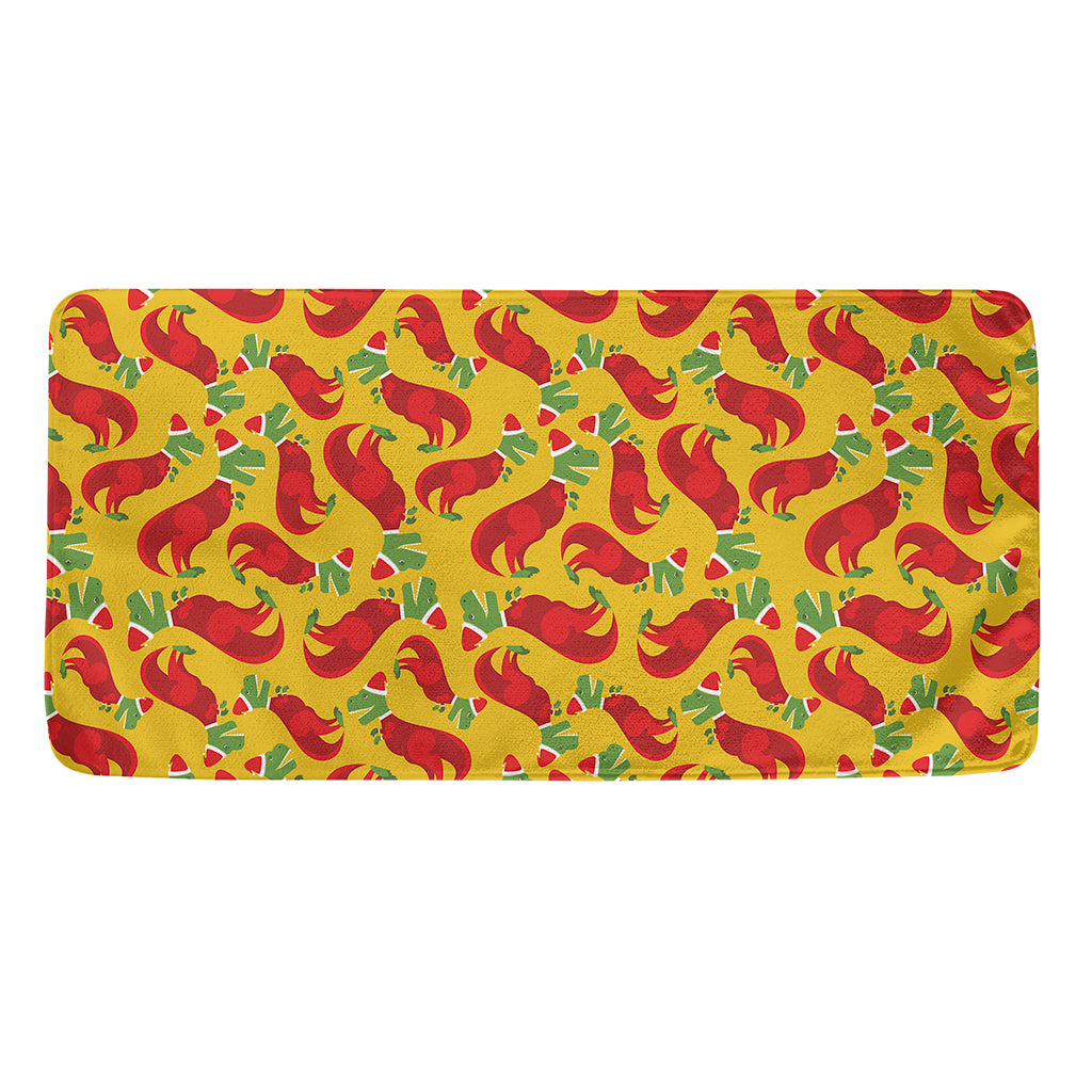 Santa Claus T-Rex Christmas Dino Print Towel