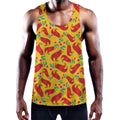 Santa Claus T-Rex Christmas Dino Print Men's Workout Tank Top