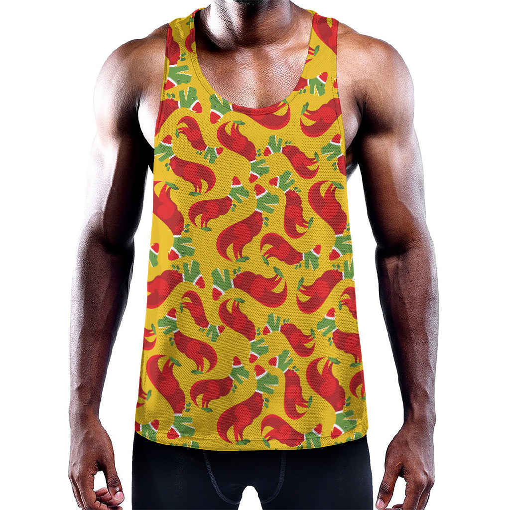 Santa Claus T-Rex Christmas Dino Print Training Tank Top