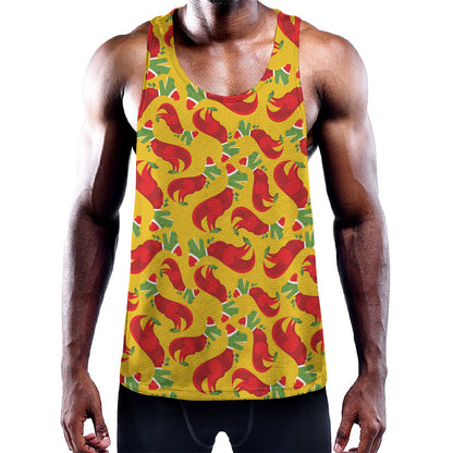 Santa Claus T-Rex Christmas Dino Print Training Tank Top