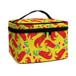 Santa Claus T-Rex Christmas Dino Print Travel Makeup Bag