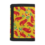 Santa Claus T-Rex Christmas Dino Print Trifold Wallet