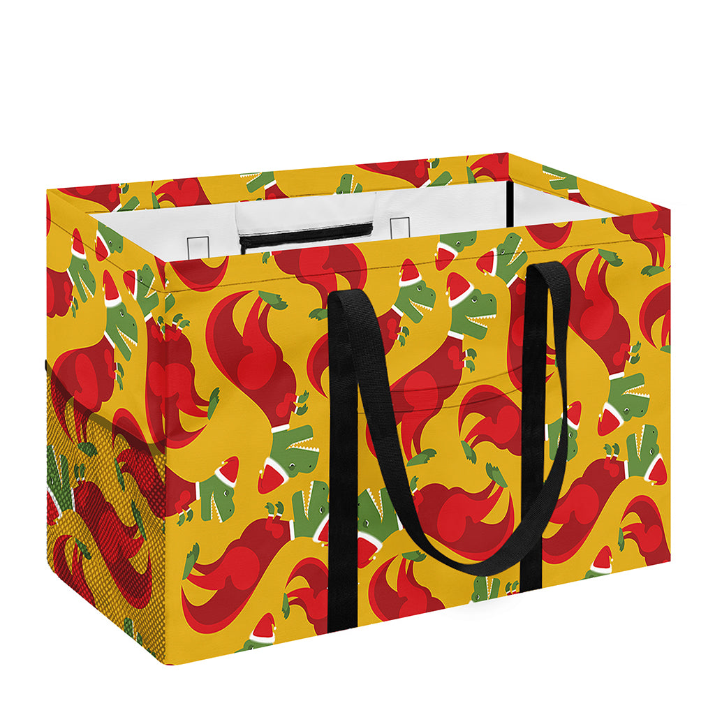 Santa Claus T-Rex Christmas Dino Print Utility Tote Bag