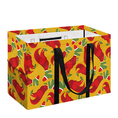 Santa Claus T-Rex Christmas Dino Print Utility Tote Bag