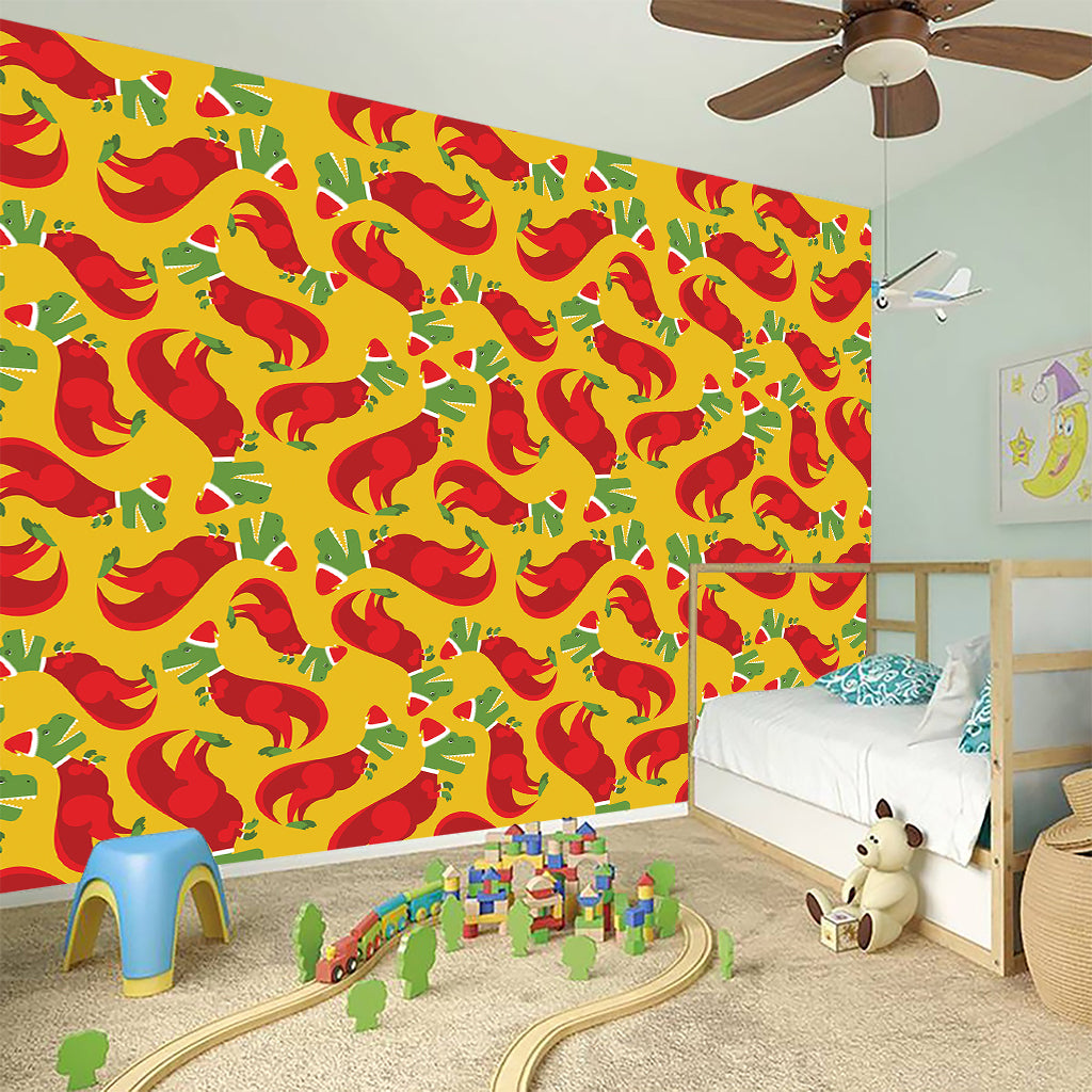 Santa Claus T-Rex Christmas Dino Print Wall Sticker
