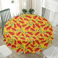 Santa Claus T-Rex Christmas Dino Print Waterproof Round Tablecloth