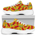 Santa Claus T-Rex Christmas Dino Print White Chunky Shoes