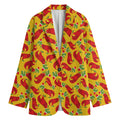 Santa Claus T-Rex Christmas Dino Print Women's Blazer